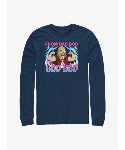 Marvel Dad to God Thor: Love and Thunder Long Sleeve Men's T-Shirt - Blue