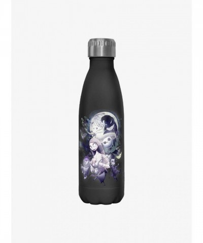 Disney Nightmare Before Christmas Oh Spooky Night Stainless Steel Water Bottle - Black