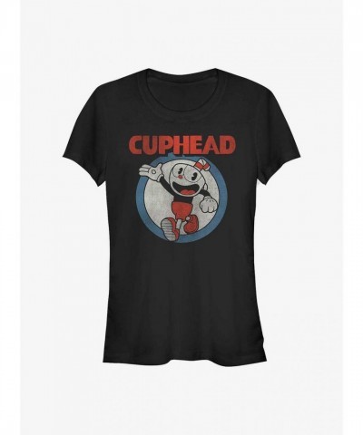 Cuphead Firsties Girls Cotton T-Shirt - Black