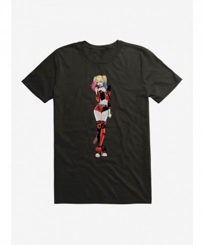 DC Comics Men's Lightweight Batman & Harley Quinn Cute Pose Graphic Tee