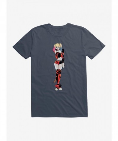 DC Comics Men's Lightweight Batman & Harley Quinn Cute Pose Graphic Tee