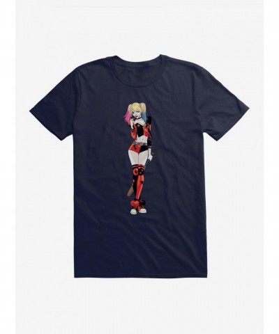 DC Comics Men's Lightweight Batman & Harley Quinn Cute Pose Graphic Tee