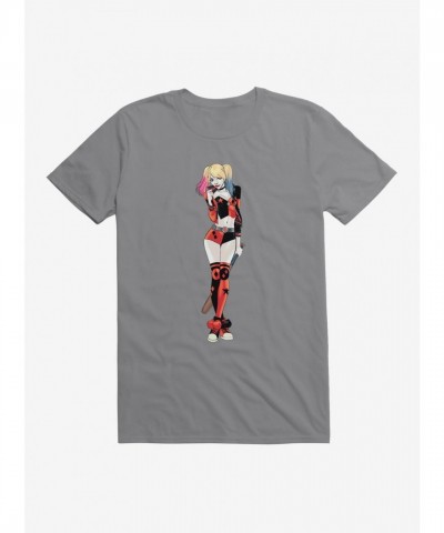 DC Comics Men's Lightweight Batman & Harley Quinn Cute Pose Graphic Tee