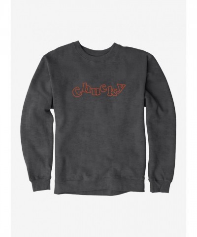 Chucky Outlined Font Men's Heavyweight Fleece Sweatshirt