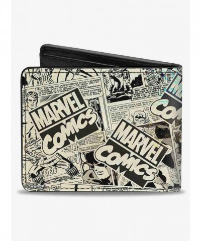 Marvel Men's 4 Avenger Superhero Logo Bifold Wallet - Vegan Leather