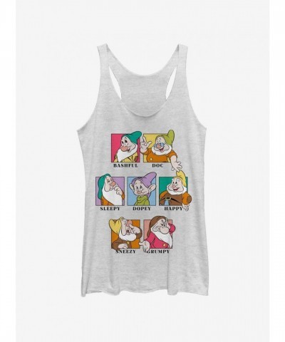 Disney Snow White Dwarfs Girls Cotton Blend Tank Top - WHITE
