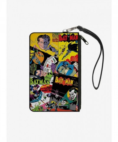 DC Comics Retro Stacked Wallet Canvas Clutch - Batman 6 Comic Book Covers